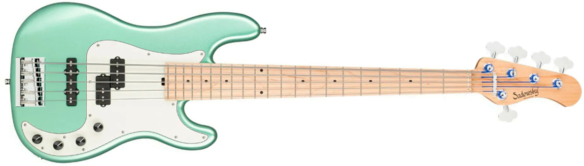 Sadowsky Hybrid Pj Bass 21 Fret Ash 5c Metroline All Active Mn - Sage Green Metallic Satin - Solidbody E-bass - Main picture