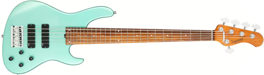 Sadowsky Modern Bass 24-fret 5c Metroexpress Active Mor - Solid Sage Green Metallic - Solidbody E-bass - Main picture