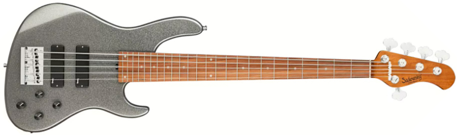 Sadowsky Modern Bass 24-fret 5c Metroexpress Active Mor - Solid Silver Metallic - Solidbody E-bass - Main picture