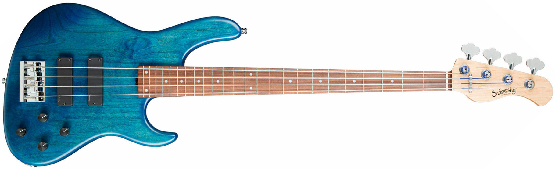 Sadowsky Modern Bass 24 Fret Alder 4c Metroline All Active Mor - Blue Transparent Satin - Solidbody E-bass - Main picture