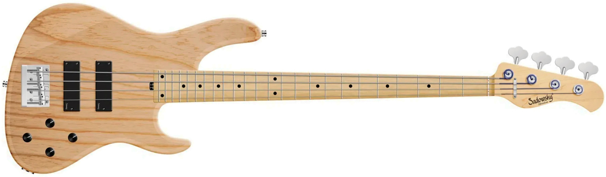 Sadowsky Modern Bass 24 Fret Ash 4c Metroline All Active Mn - Natural Transparent Satin - Solidbody E-bass - Main picture