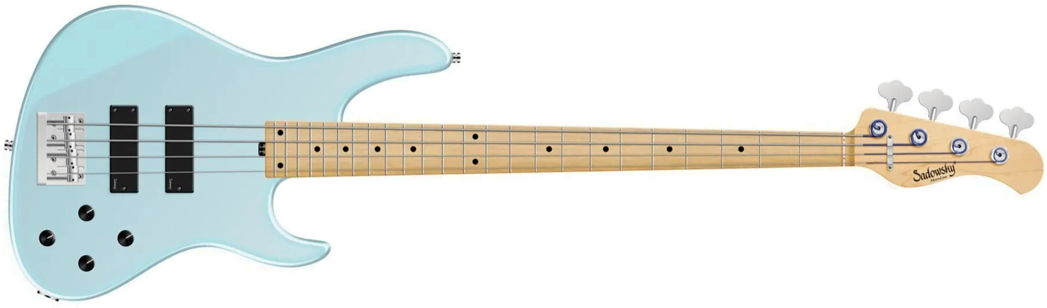 Sadowsky Modern Bass 24 Fret Ash 4c Metroline All Active Mn - Solid Ice Blue Metallic Satin - Solidbody E-bass - Main picture