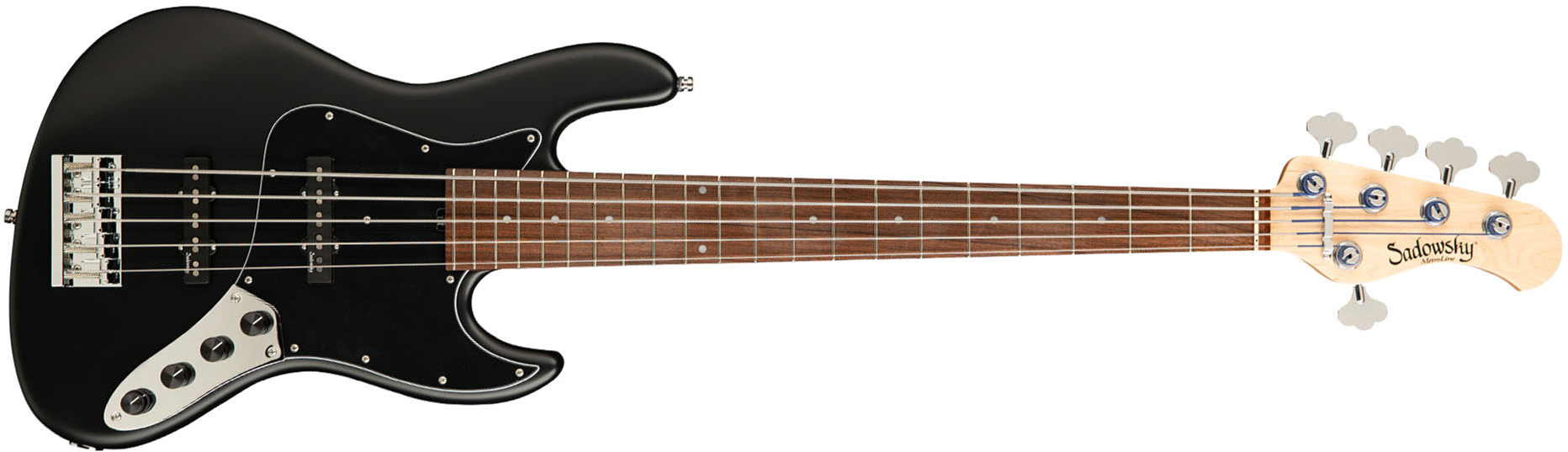 Sadowsky Vintage J/j Bass 21 Fret Alder 5c Metroline All Active Mor - Solid Black Satin - Solidbody E-bass - Main picture