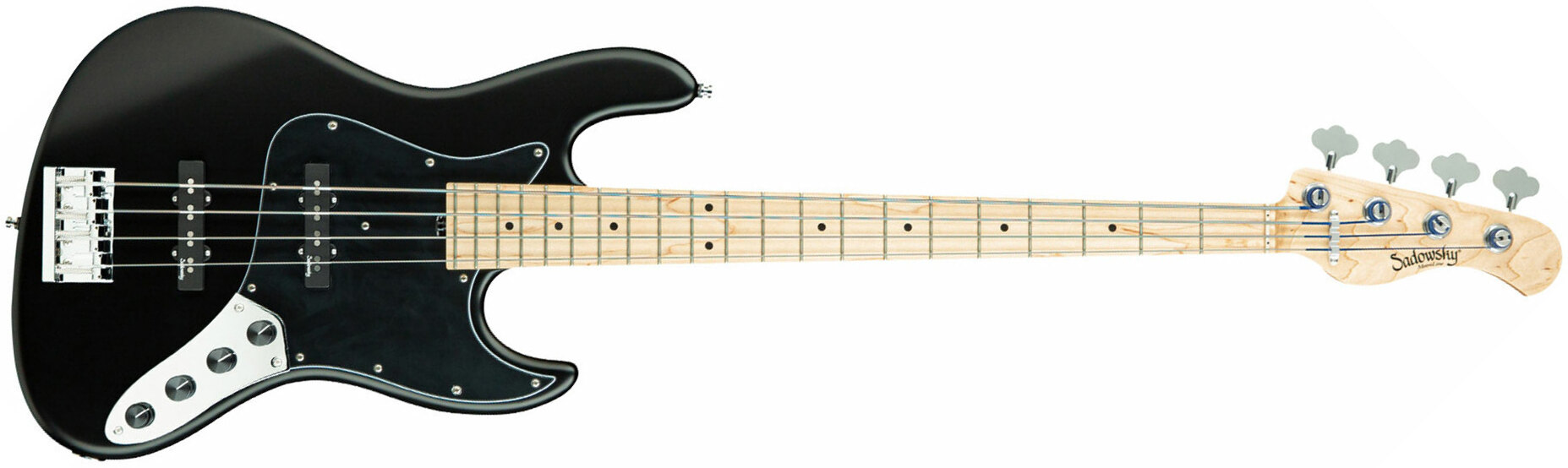 Sadowsky Vintage J/j Bass 21 Fret Ash 4c Metroline All Active Mn - Solid Black Satin - Solidbody E-bass - Main picture