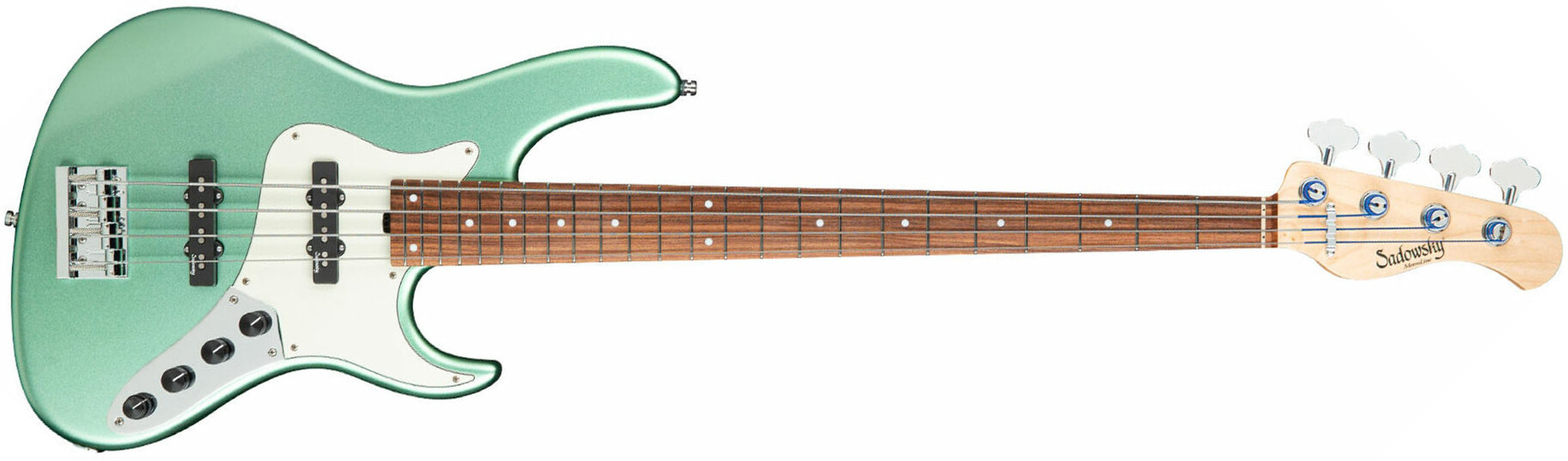 Sadowsky Vintage J/j Bass 24 Fret Alder 4c Metroline All Active Mor - Sage Green Metallic Satin - Solidbody E-bass - Main picture