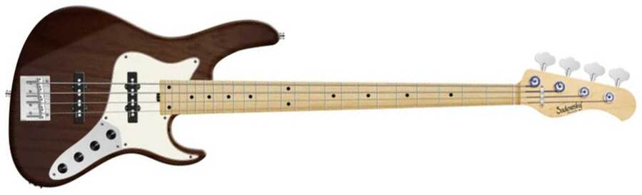 Sadowsky Vintage J/j Bass 24 Fret Ash 4c Metroline All Active Mn - Antique Tobacco Trans. Satin - Solidbody E-bass - Main picture
