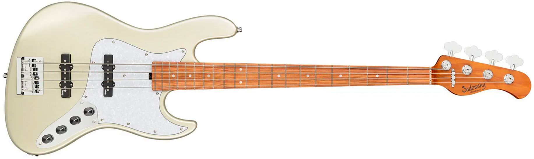 Sadowsky Vintage Jj Bass 21 Fret 4c Metroexpress V2 Pf - Champagne Metallic - Solidbody E-bass - Main picture