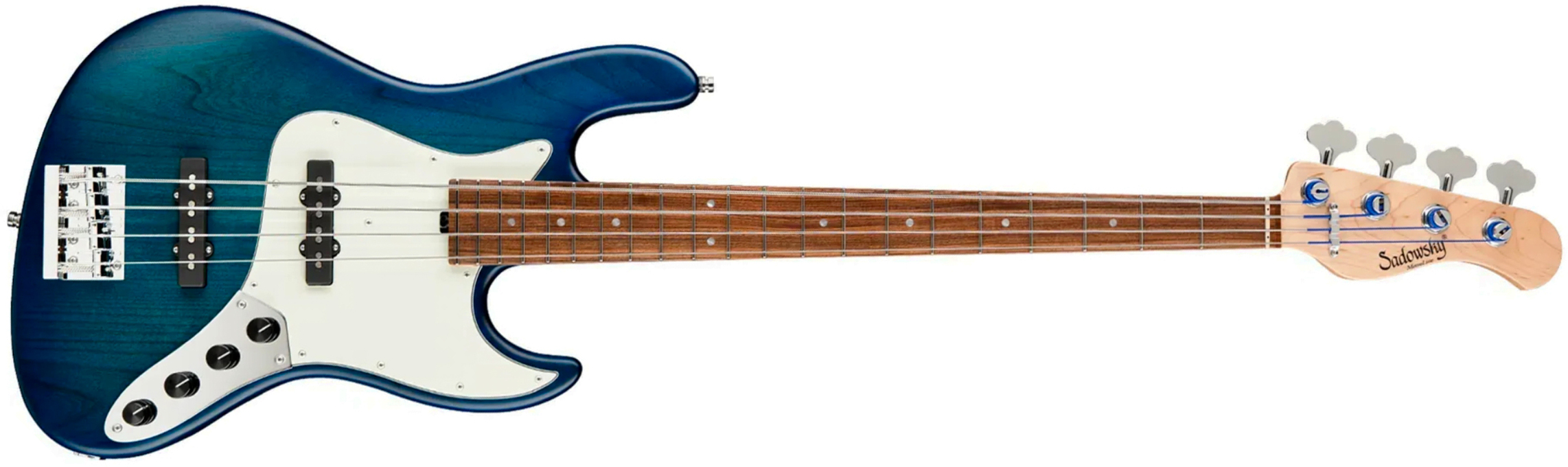 Sadowsky Vintage Jj Bass 21 Fret Alder 4c Metroline All Active Mor - Bora Blue Burst Transparent Satin - Solidbody E-bass - Main picture