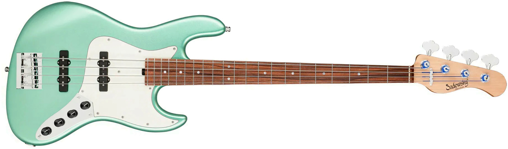 Sadowsky Vintage Jj Bass 21 Fret Alder 4c Metroline All Active Mor - Sage Green Metallic Satin - Solidbody E-bass - Main picture