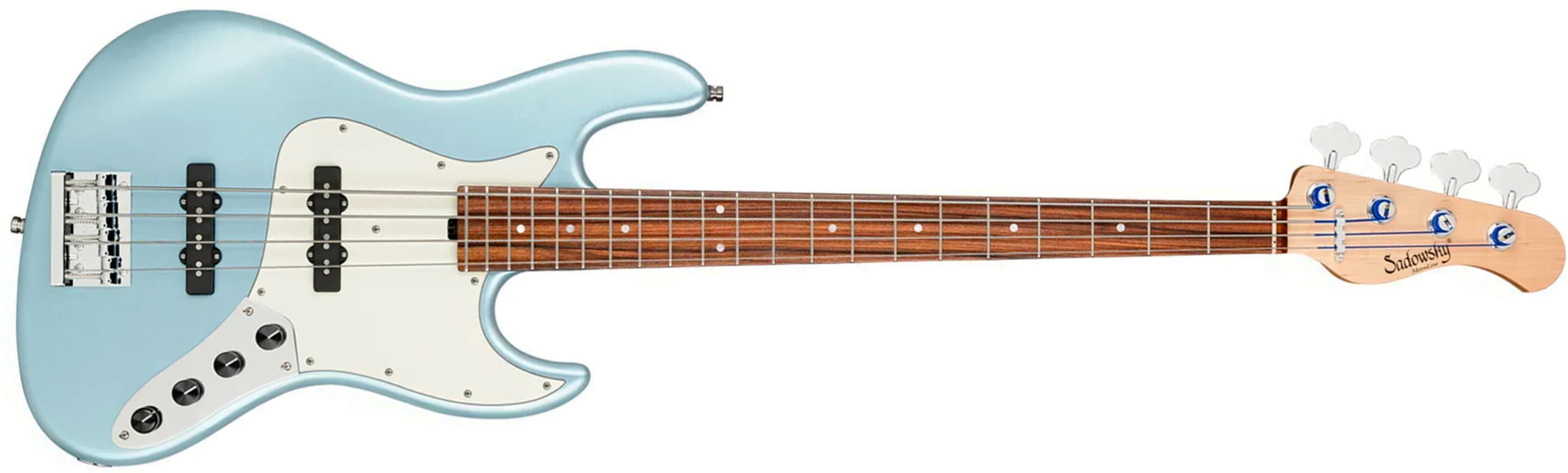 Sadowsky Vintage Jj Bass 21 Fret Alder 4c Metroline All Active Mor - Ice Blue Metallic Satin - Solidbody E-bass - Main picture