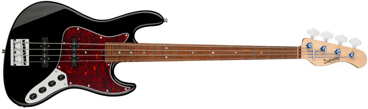 Sadowsky Vintage Jj Bass 21 Fret Alder 4c Metroline All Active Mor - Solid Black High Polish - Solidbody E-bass - Main picture
