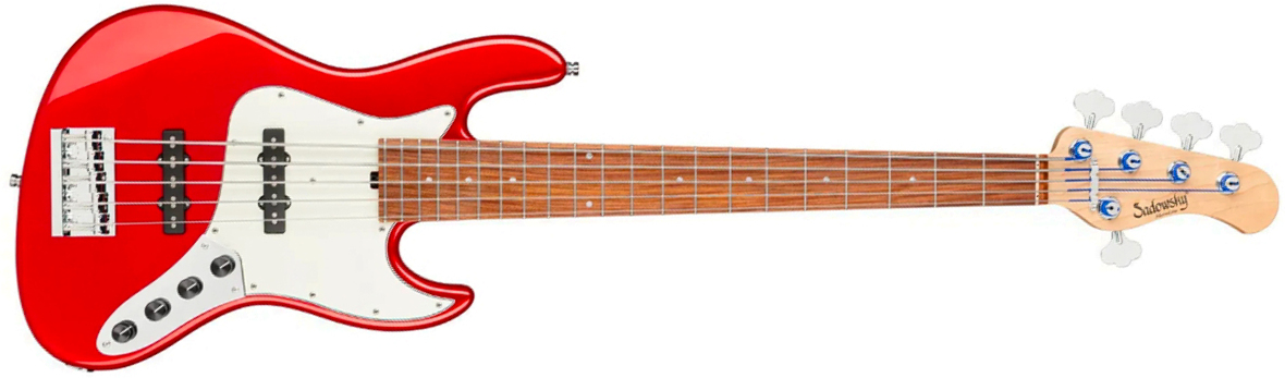 Sadowsky Vintage Jj Bass 21 Fret Alder 5c Metroline All Active Mor - Candy Apple Red Metallic - Solidbody E-bass - Main picture