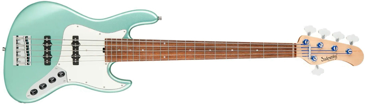 Sadowsky Vintage Jj Bass 21 Fret Alder 5c Metroline All Active Mor - Solid Sage Green Metallic Satin - Solidbody E-bass - Main picture