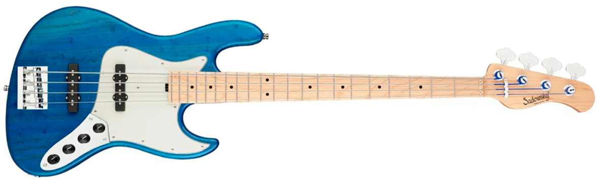 Sadowsky Vintage Jj Bass 21 Fret Ash 4c Metroline All Active Mn - Ocean Blue Transparent Satin - Solidbody E-bass - Main picture