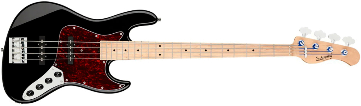 Sadowsky Vintage Jj Bass 21 Fret Ash 4c Metroline All Active Mn - Solid Black Gloss - Solidbody E-bass - Main picture