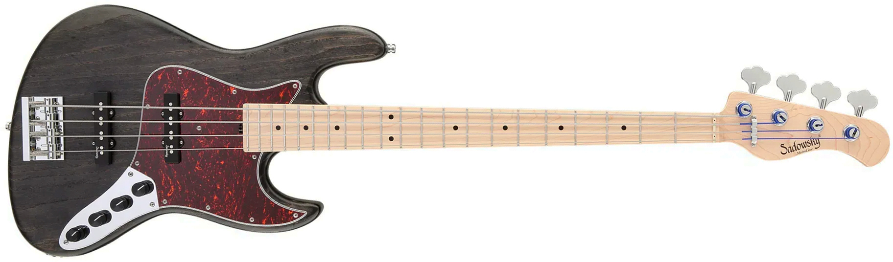 Sadowsky Vintage Jj Bass 21 Fret Ash 4c Metroline All Active Mn - Nirvana Black Transparent Satin - Solidbody E-bass - Main picture