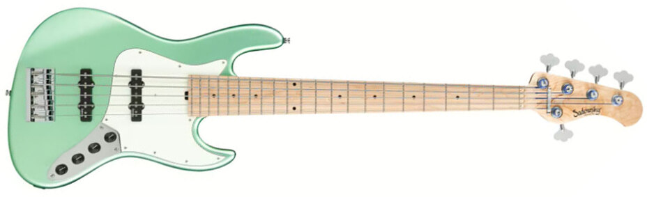 Sadowsky Vintage Jj Bass 21 Fret Ash 5c Metroline All Active Mn - Sage Green Metallic Satin - Solidbody E-bass - Main picture