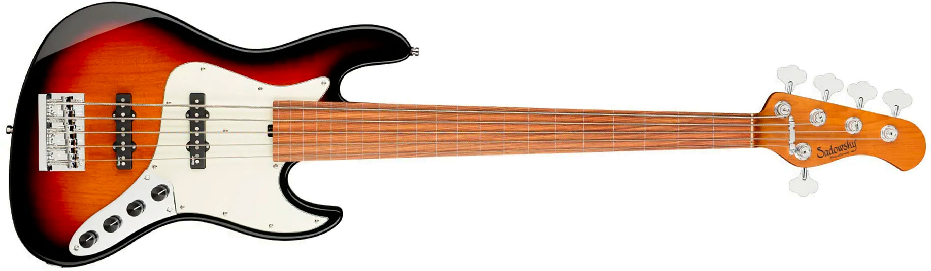 Sadowsky Vintage Jj Bass 21f 5c Fretless Metroexpress Mor - Tobacco Sunburst Transparent - Solidbody E-bass - Main picture