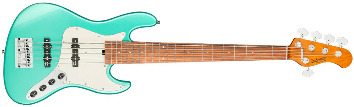 Sadowsky Vintage Jj Bass 21f 5c Metroexpress Mor - Sage Green Metallic - Solidbody E-bass - Main picture