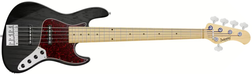 Sadowsky Will Lee 22-fret Ash 5c Metroline Signature All Active Mn - Nirvana Black Transparent Satin - Solidbody E-bass - Main picture