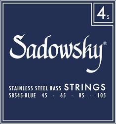 E-bass saiten Sadowsky SBS 45 Electric Bass 4-String Set Blue Label Stainless Steel 045-105 - Satz mit 4 saiten