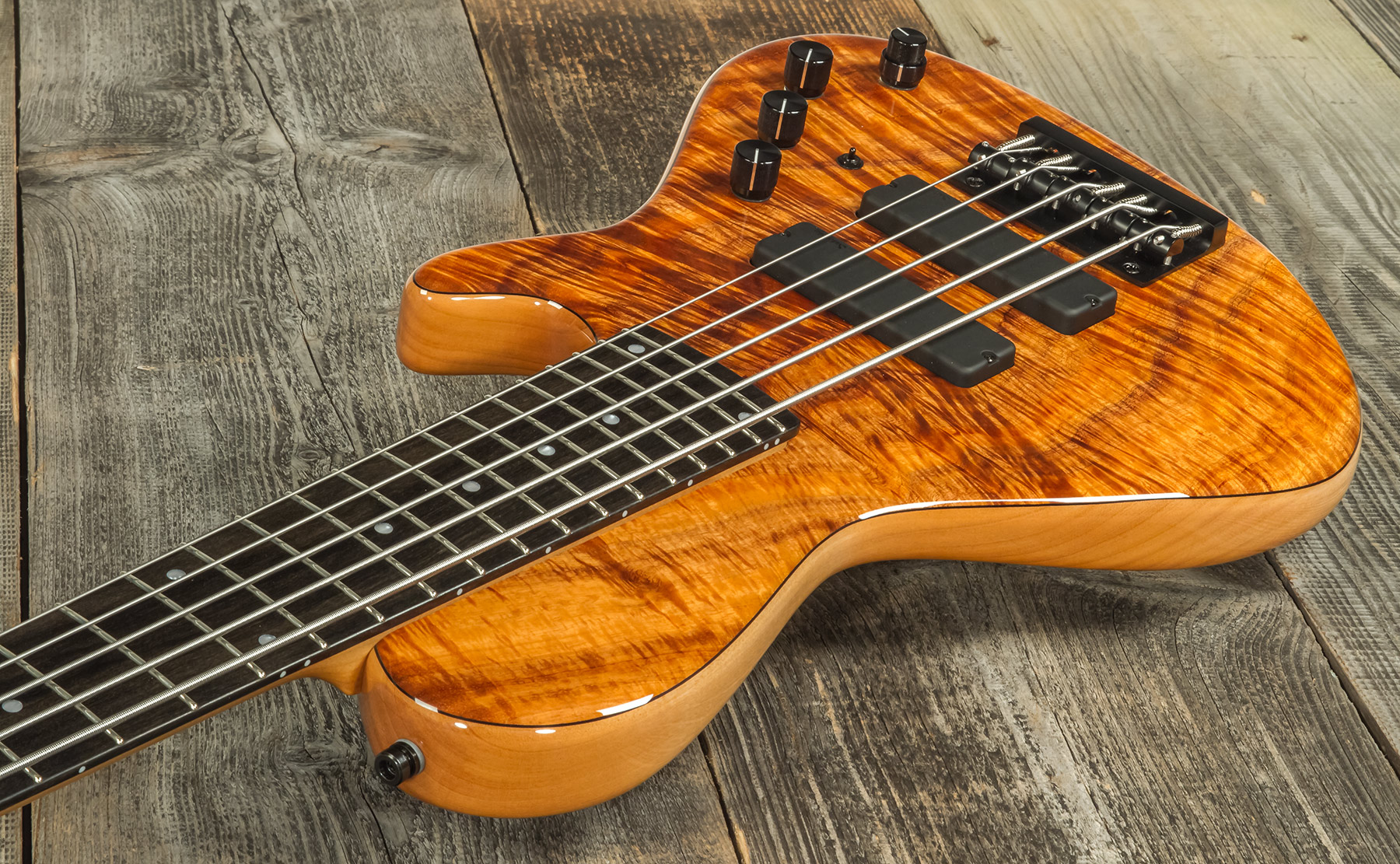 Sadowsky Custom Shop Single Cut Bass 24f 5c Koa Active Eb #scsc000186-23 - Natural - Solidbody E-bass - Variation 2