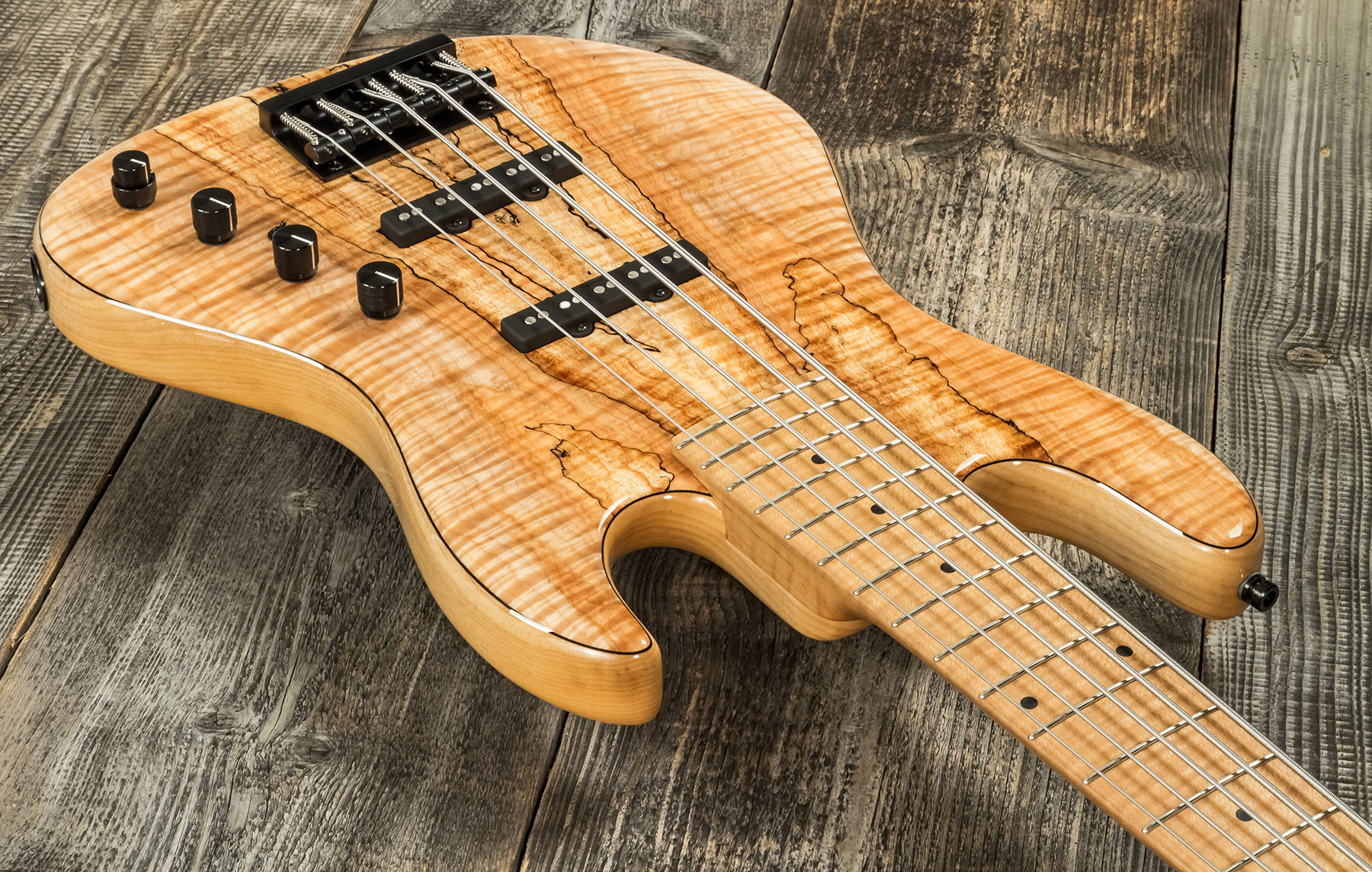 Sadowsky Custom Shop Standard J/j Bass 21f 5c Spalted Maple 5c Active Mn #scsc000188-23 - Natural - Solidbody E-bass - Variation 2