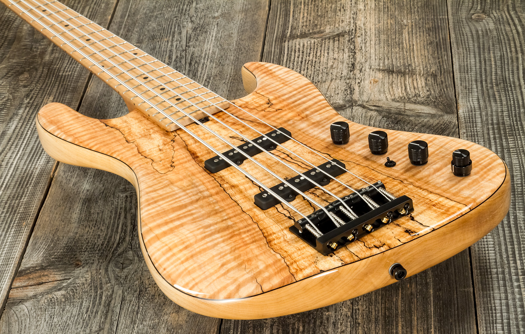 Sadowsky Custom Shop Standard J/j Bass 21f 5c Spalted Maple 5c Active Mn #scsc000188-23 - Natural - Solidbody E-bass - Variation 3