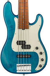 Metroline 21-Fret Hybrid P/J Bass Alder (5-String, Germany, MOR) - ocean blue transparent satin