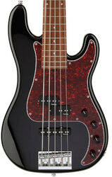 Metroline 21-Fret Hybrid P/J Bass Alder (5-String, Germany, MOR) - solid black high polish