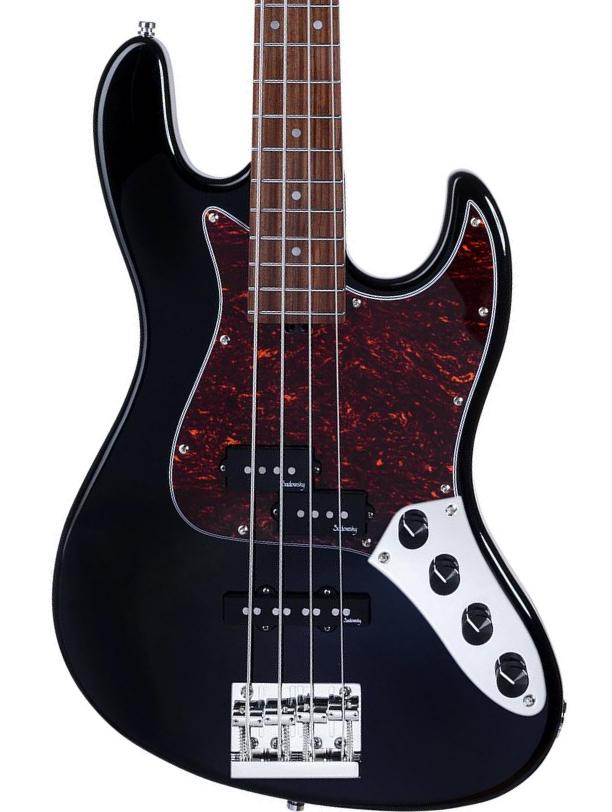 MetroExpress 21-Fret Hybrid P/J Bass V2 4-String (PF) - black pearl