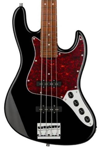 MetroLine 21-Fret Vintage J/J Bass Alder (4-String, Germany, MOR) - Solid Black High Polish