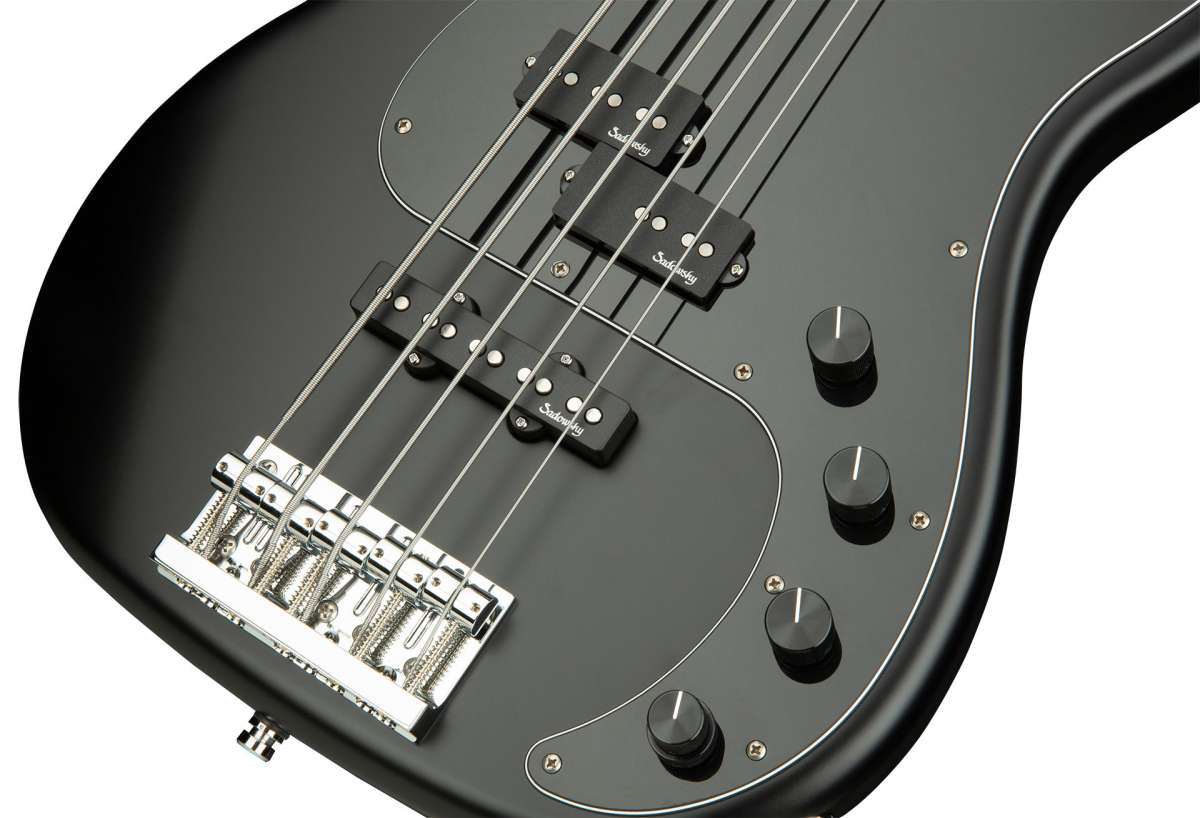 Sadowsky Hybrid P/j Bass Ash 21 Fret 5c Metroline All Mn - Solid Black Satin - Solidbody E-bass - Variation 4