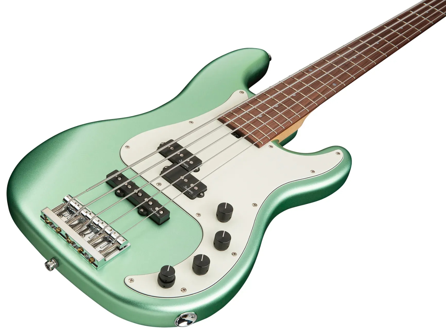 Sadowsky Hybrid Pj Bass 21 Fret Alder 5c Metroline All Active Mor - Sage Green Metallic Satin - Solidbody E-bass - Variation 2