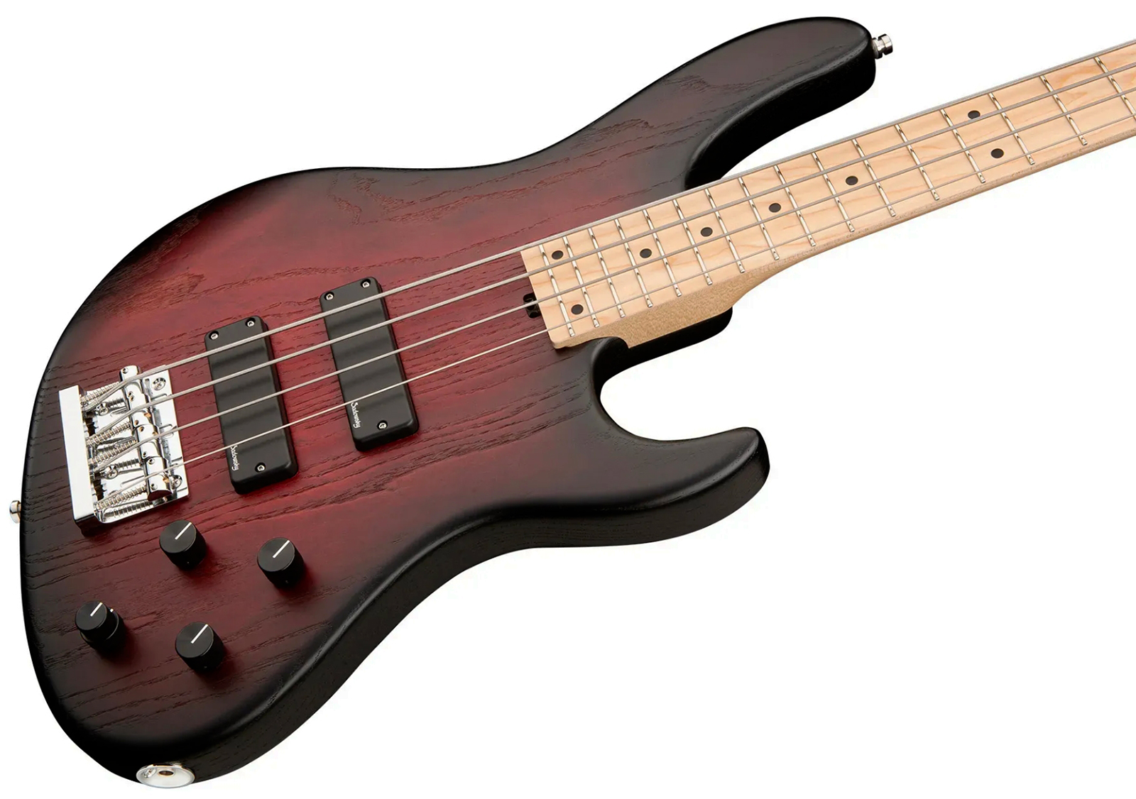 Sadowsky Modern Bass 24 Fret Ash 4c Metroline All Active Mn - Burgundy Blackburst Transparent Satin - Solidbody E-bass - Variation 2