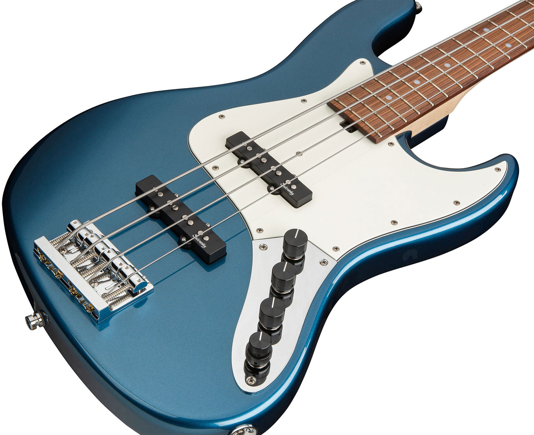 Sadowsky Vintage J/j Bass 21 Fret Alder 4c Metroline All Active Mor - Dark Lake Placid Blue Metallic - Solidbody E-bass - Variation 2