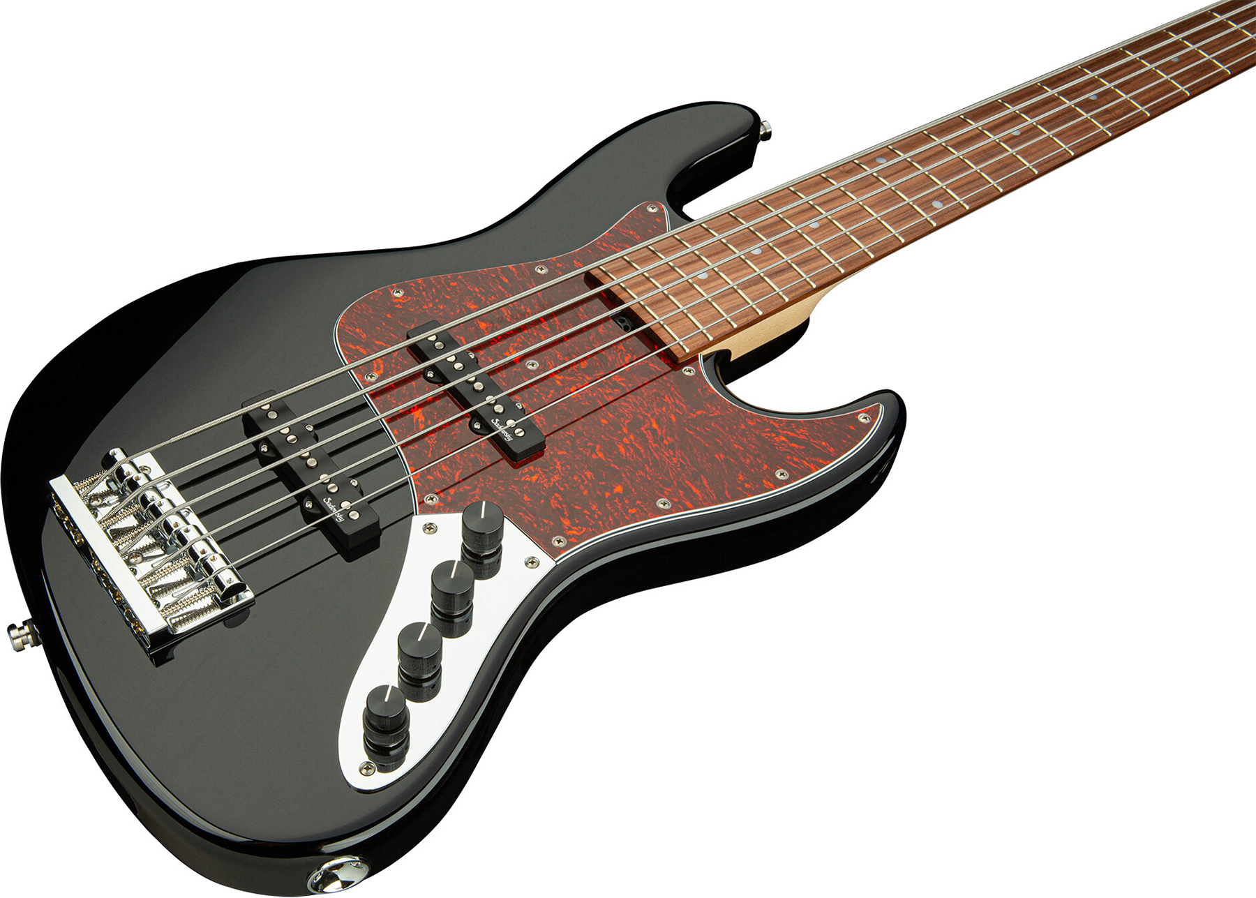 Sadowsky Vintage J/j Bass 21 Fret Alder 5c Metroline All Active Mor - Solid Black High Polish - Solidbody E-bass - Variation 2