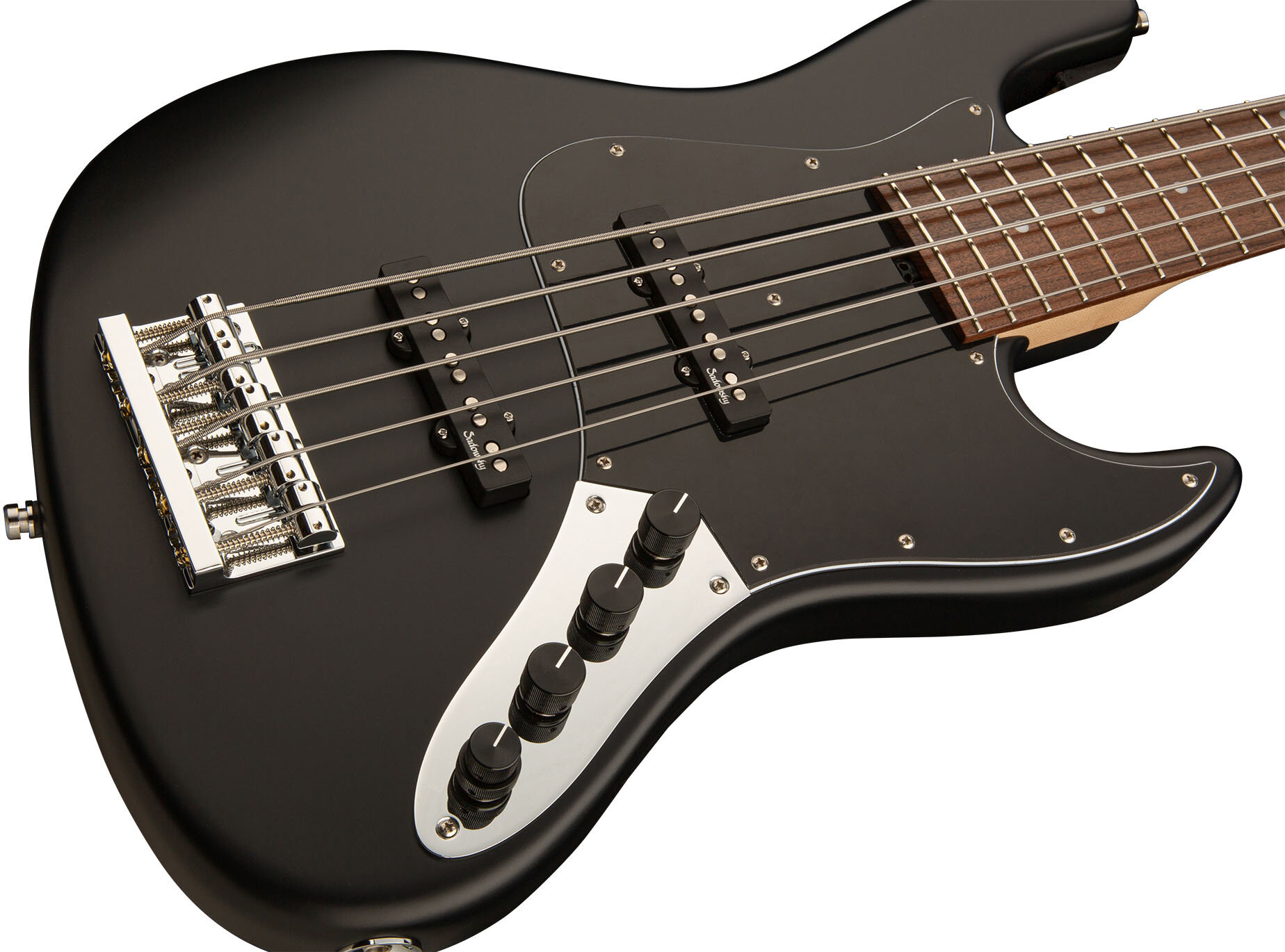 Sadowsky Vintage J/j Bass 21 Fret Alder 5c Metroline All Active Mor - Solid Black Satin - Solidbody E-bass - Variation 2