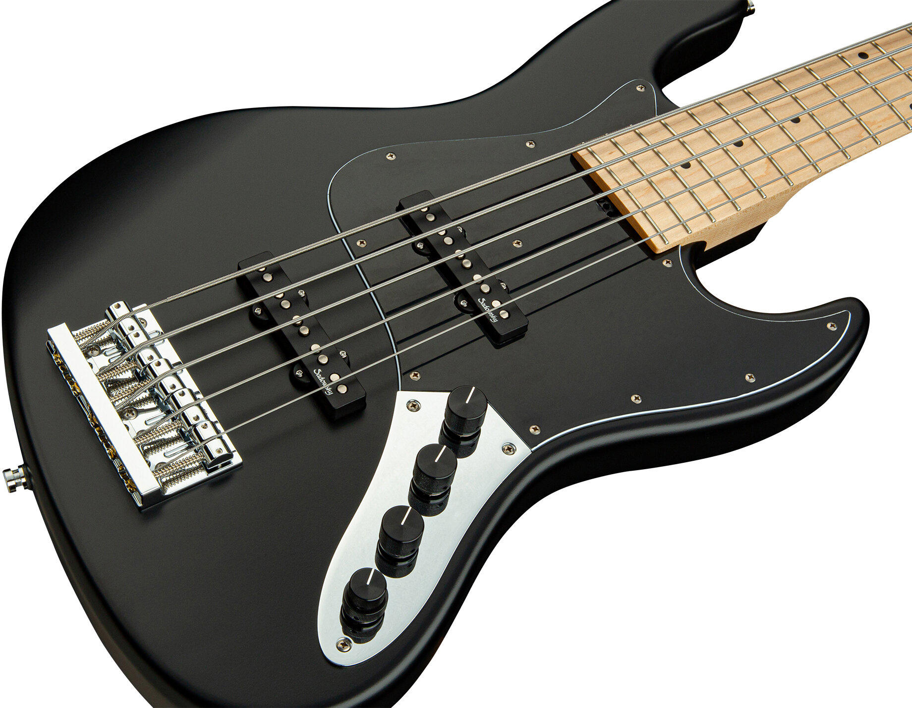 Sadowsky Vintage J/j Bass 21 Fret Ash 5c Metroline All Active Mn - Solid Black Satin - Solidbody E-bass - Variation 2