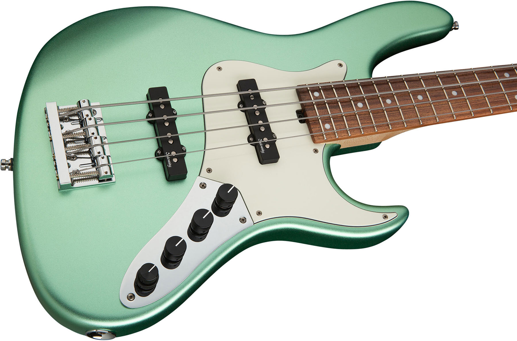 Sadowsky Vintage J/j Bass 24 Fret Alder 4c Metroline All Active Mor - Sage Green Metallic Satin - Solidbody E-bass - Variation 2