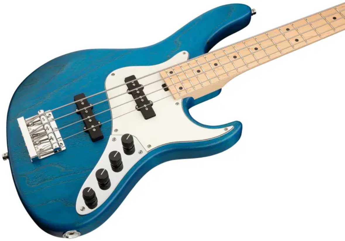 Sadowsky Vintage J/j Bass 24 Fret Ash 4c Metroline All Active Mn - Ocean Blue Trans. Satin - Solidbody E-bass - Variation 2