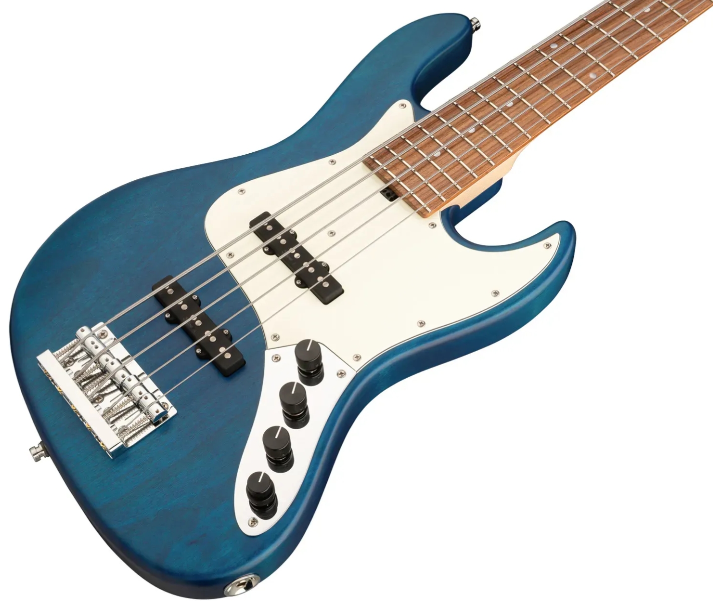 Sadowsky Vintage Jj Bass 21 Fret Alder 5c Metroline All Active Mor - Ocean Blue Transparent Satin - Solidbody E-bass - Variation 2
