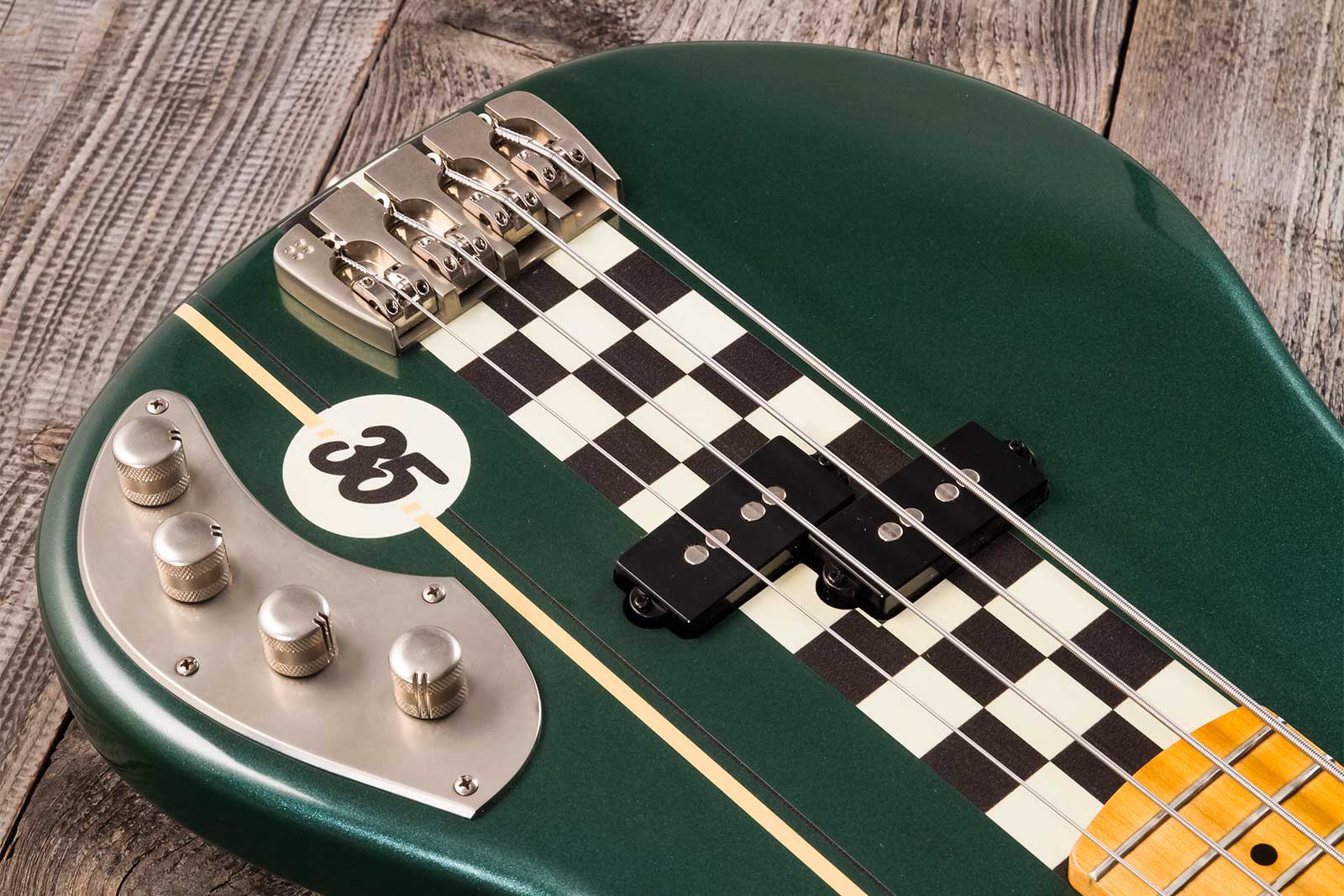 Sandberg California Ii Vs4 35th Anniversary Active Mn - Soft Aged British Racing Green - Solidbody E-bass - Variation 3