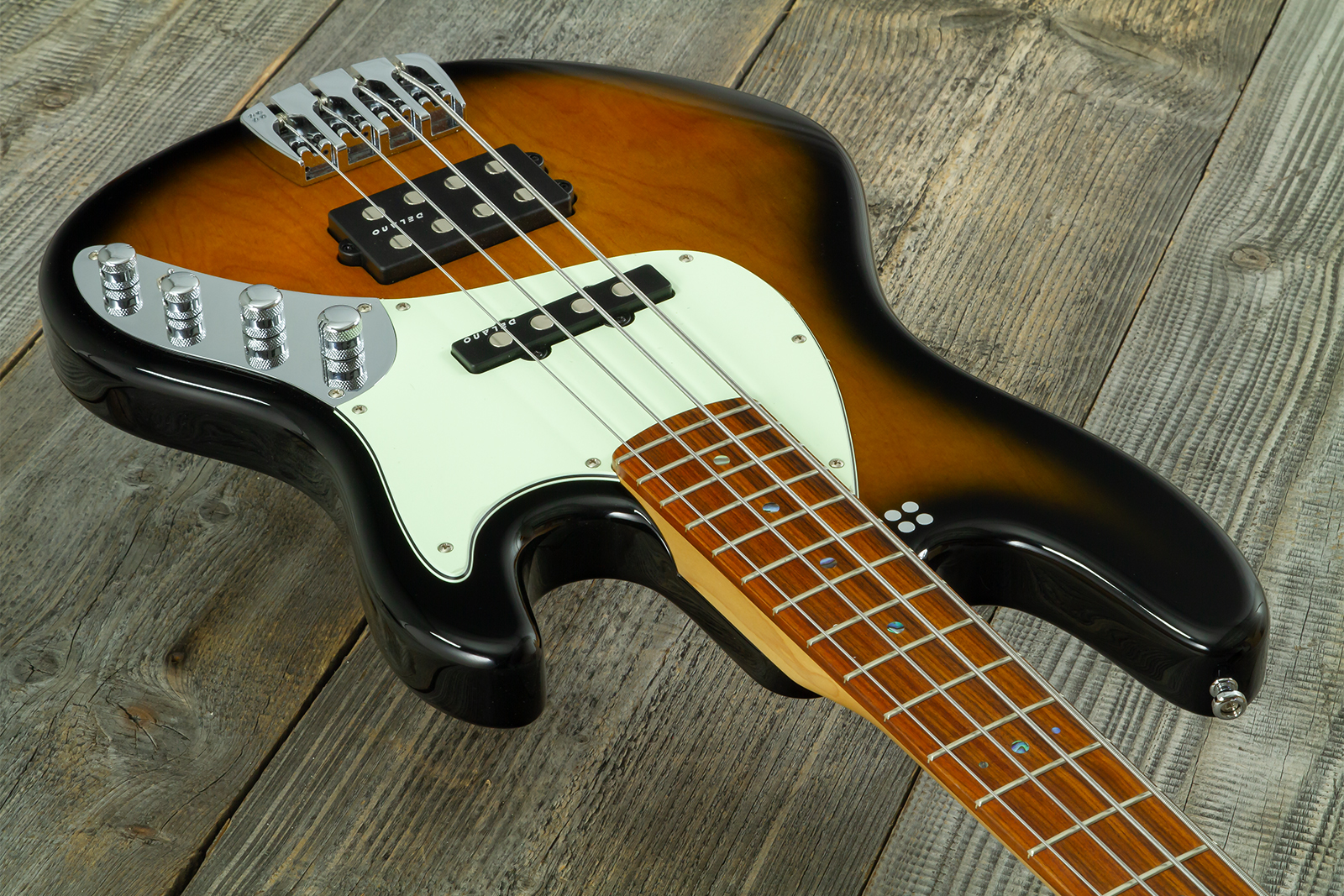 Sandberg California Tm4 Sl Abalone Dots Superlight 4c All Active Pf - Tobacco Sunburst - Solidbody E-bass - Variation 2