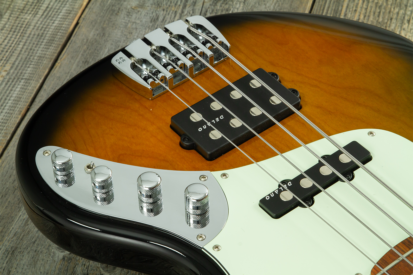 Sandberg California Tm4 Sl Abalone Dots Superlight 4c All Active Pf - Tobacco Sunburst - Solidbody E-bass - Variation 3