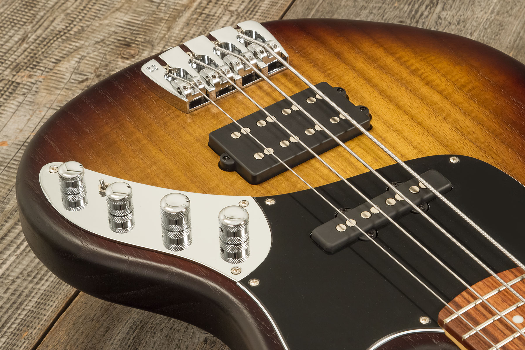 Sandberg California Tm4 Sl Superlight White Dots All Active Pf - Tobacco Sunburst Matt - Solidbody E-bass - Variation 3