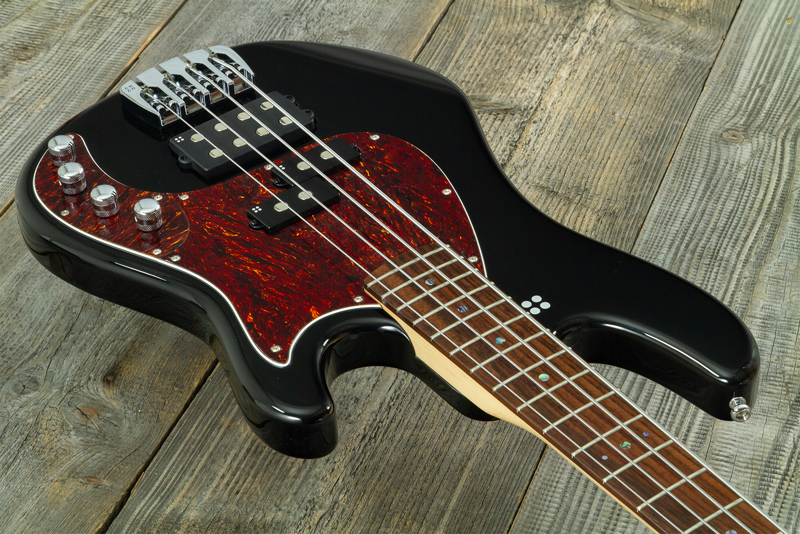 Sandberg California Vm4 Abalone Dots All 4c Active Rw - Highgloss Black - Solidbody E-bass - Variation 5