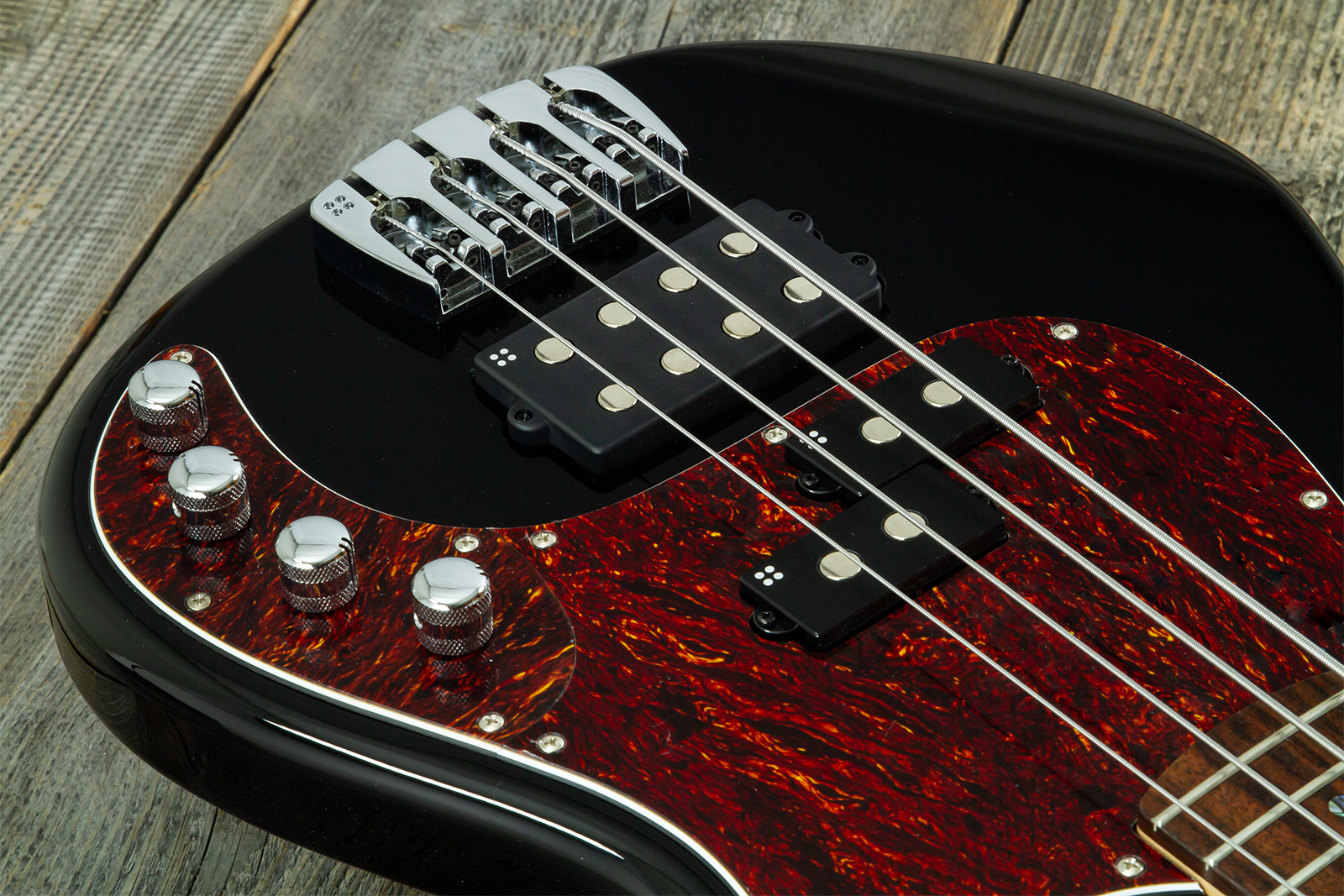 Sandberg California Vm4 Abalone Dots All 4c Active Rw - Highgloss Black - Solidbody E-bass - Variation 6