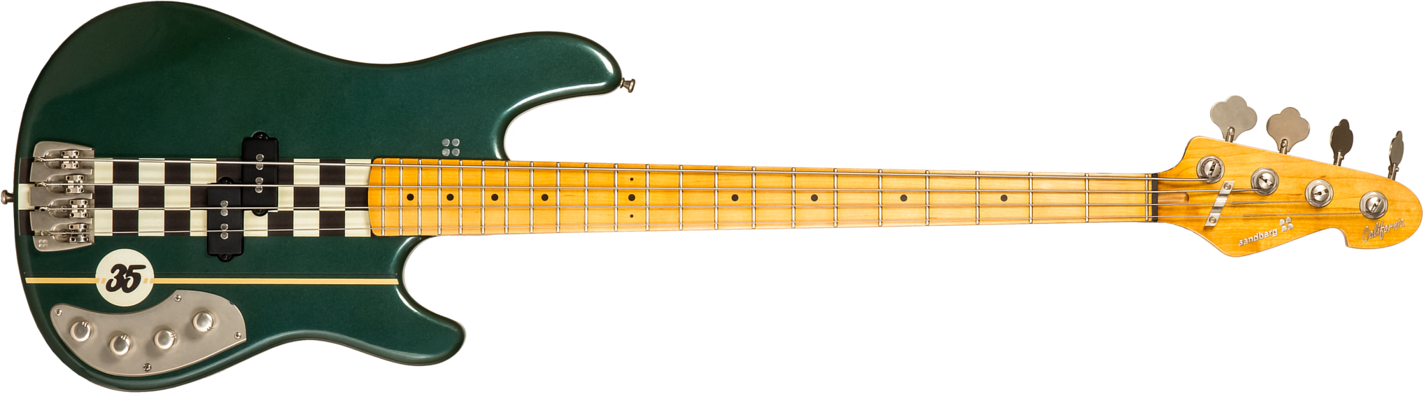 Sandberg California Ii Vs4 35th Anniversary Active Mn - Soft Aged British Racing Green - Solidbody E-bass - Main picture