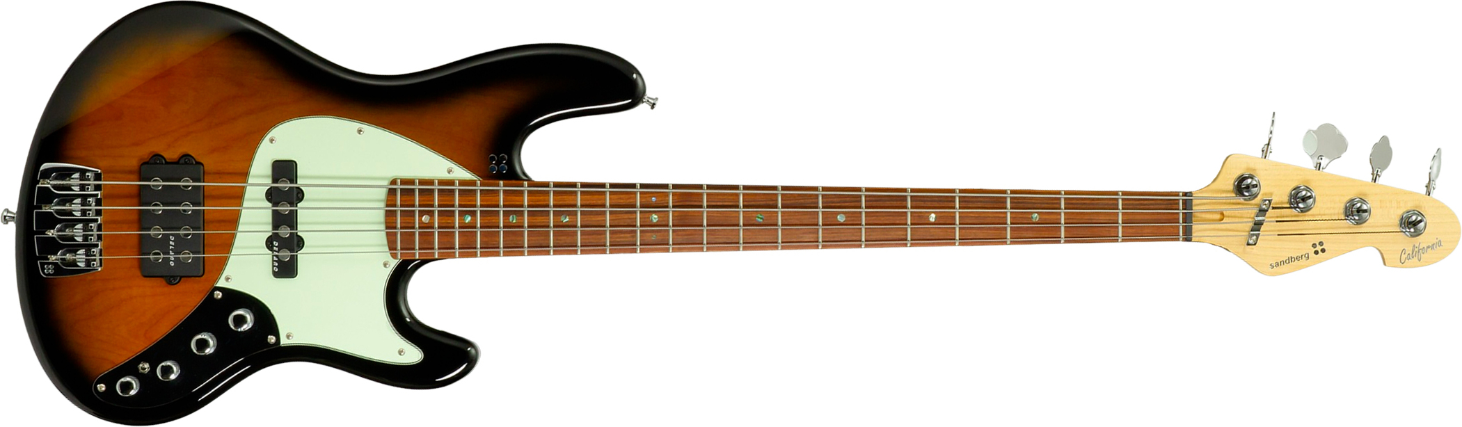 Sandberg California Tm4 Sl Abalone Dots Superlight 4c All Active Pf - Tobacco Sunburst - Solidbody E-bass - Main picture